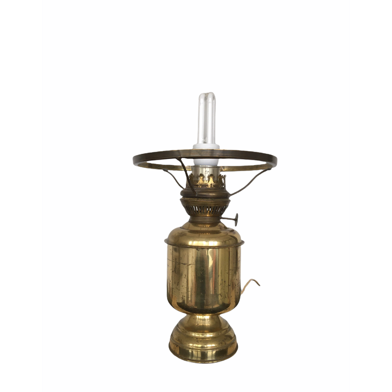 Green opaline kerosene lamp