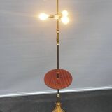 Brass floor lamp with neo-classical 3-light shelf