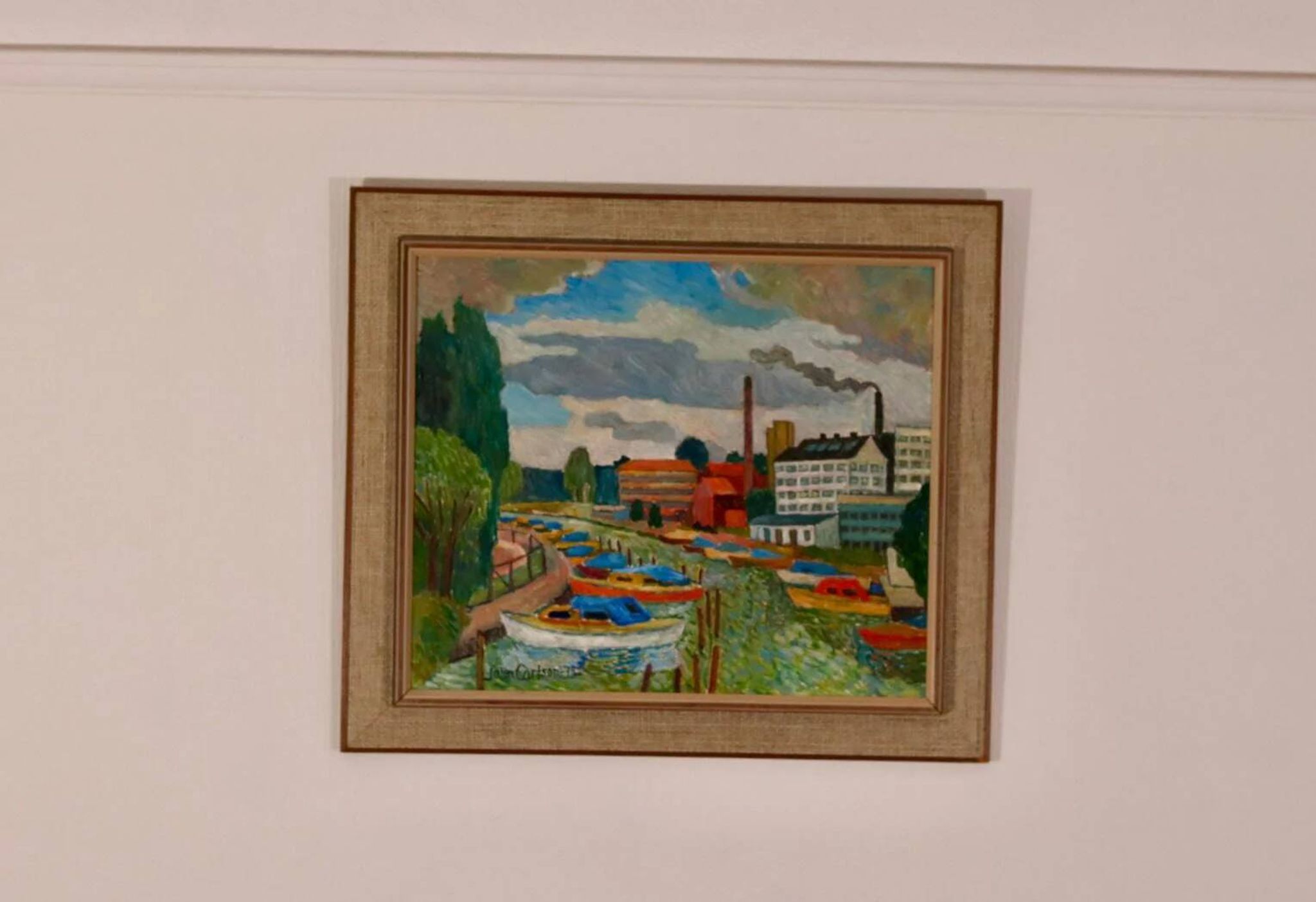 Original Swedish Oil on Panel – “Motif from Sundbyberg” by John Carlson