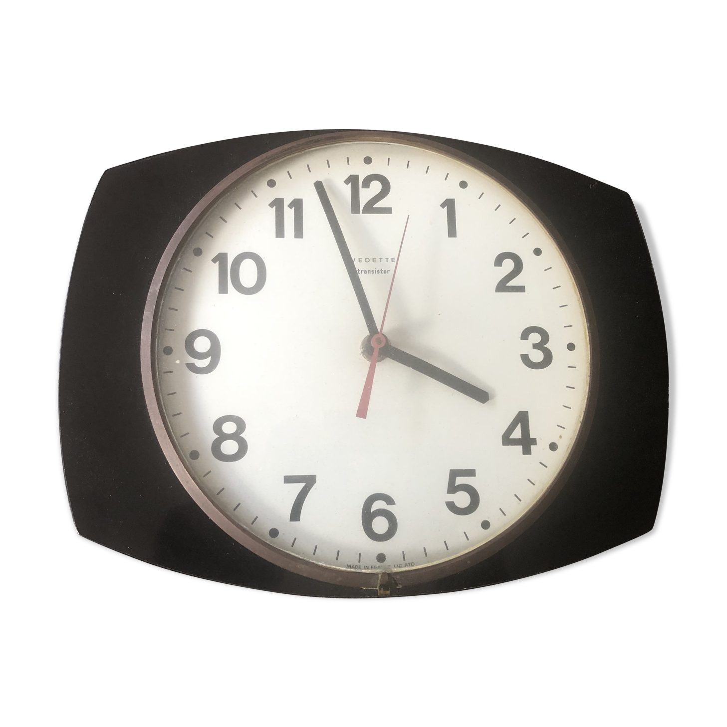 Vintage clock clock in black formica vintage design 50 - featured