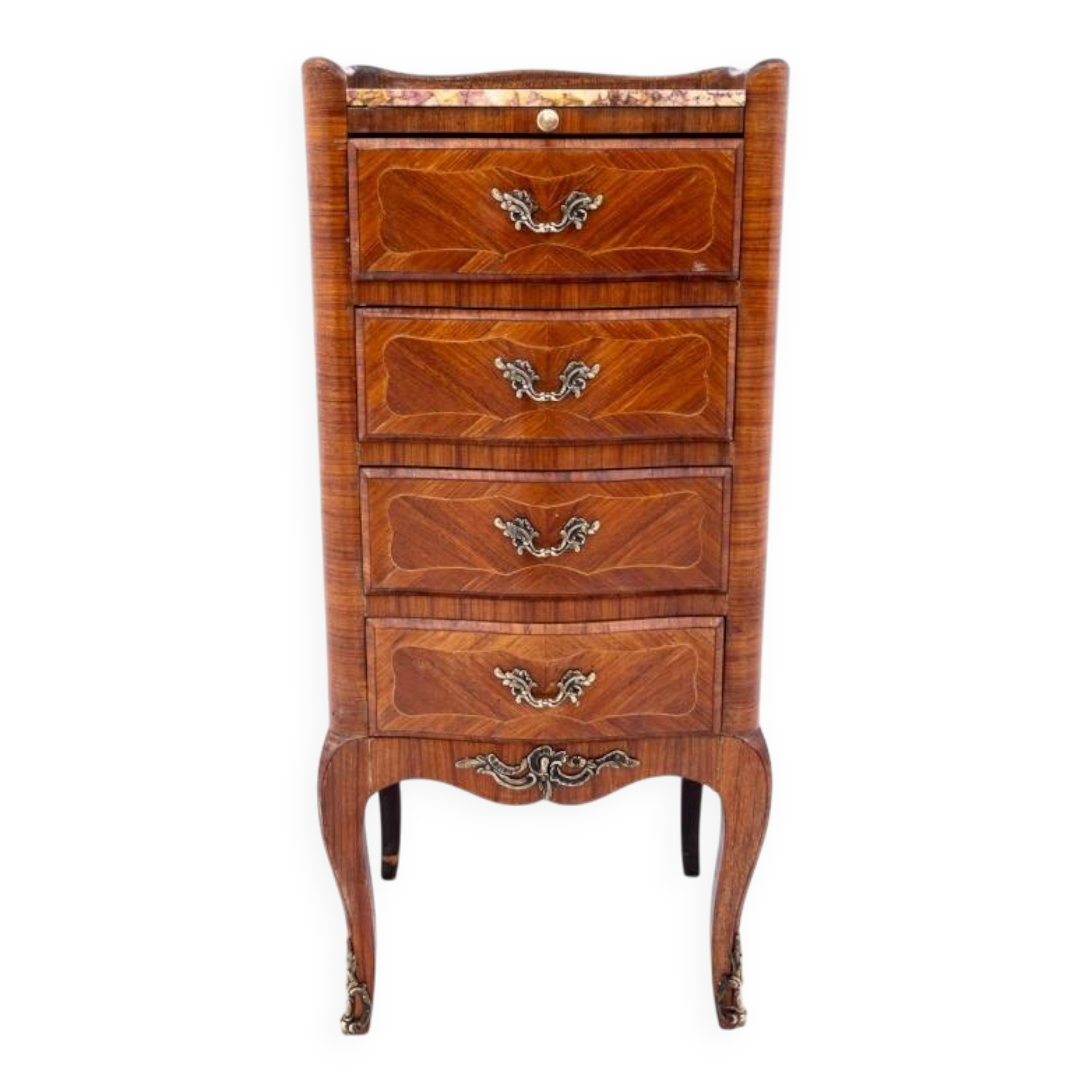 Antique small chest of drawers with marble top, France, circa 1930