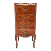 Antique small chest of drawers with marble top, France, circa 1930
