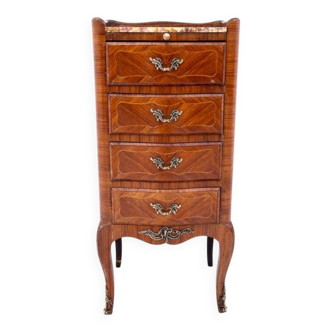 Antique small chest of drawers with marble top, France, circa 1930