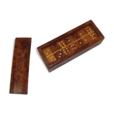 Jeu de domino bois de loupe début XXème