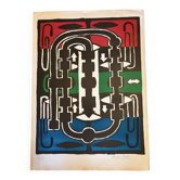 Original lithograph etienne-martin "dwellings" signed numbered 22/1