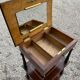 Walnut stand shelf and marquetry with mirror