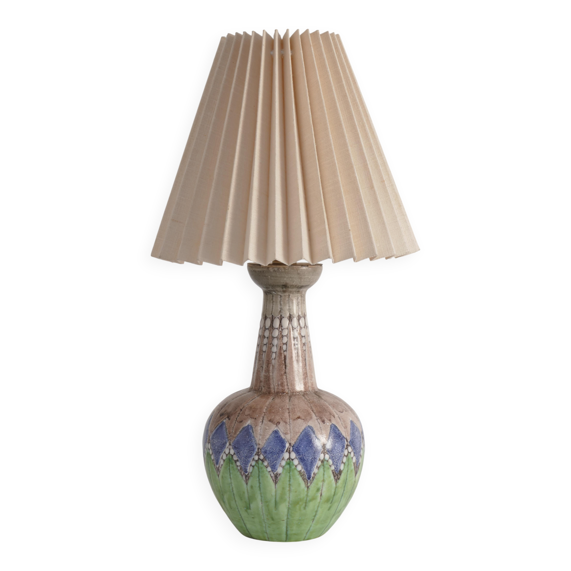 Lampe de table en terre cuite scandinave moderne unique par Tilgmans, Suède 1955