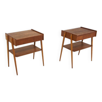 Set of 2 teak bedside tables by Carlström, Sweden, 1960