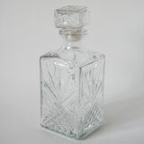 Carafe à whisky en verre ciselé 1970