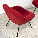 Red Lounge Chairs by Fritz Neth for Correcta, 1950s, Set of 2