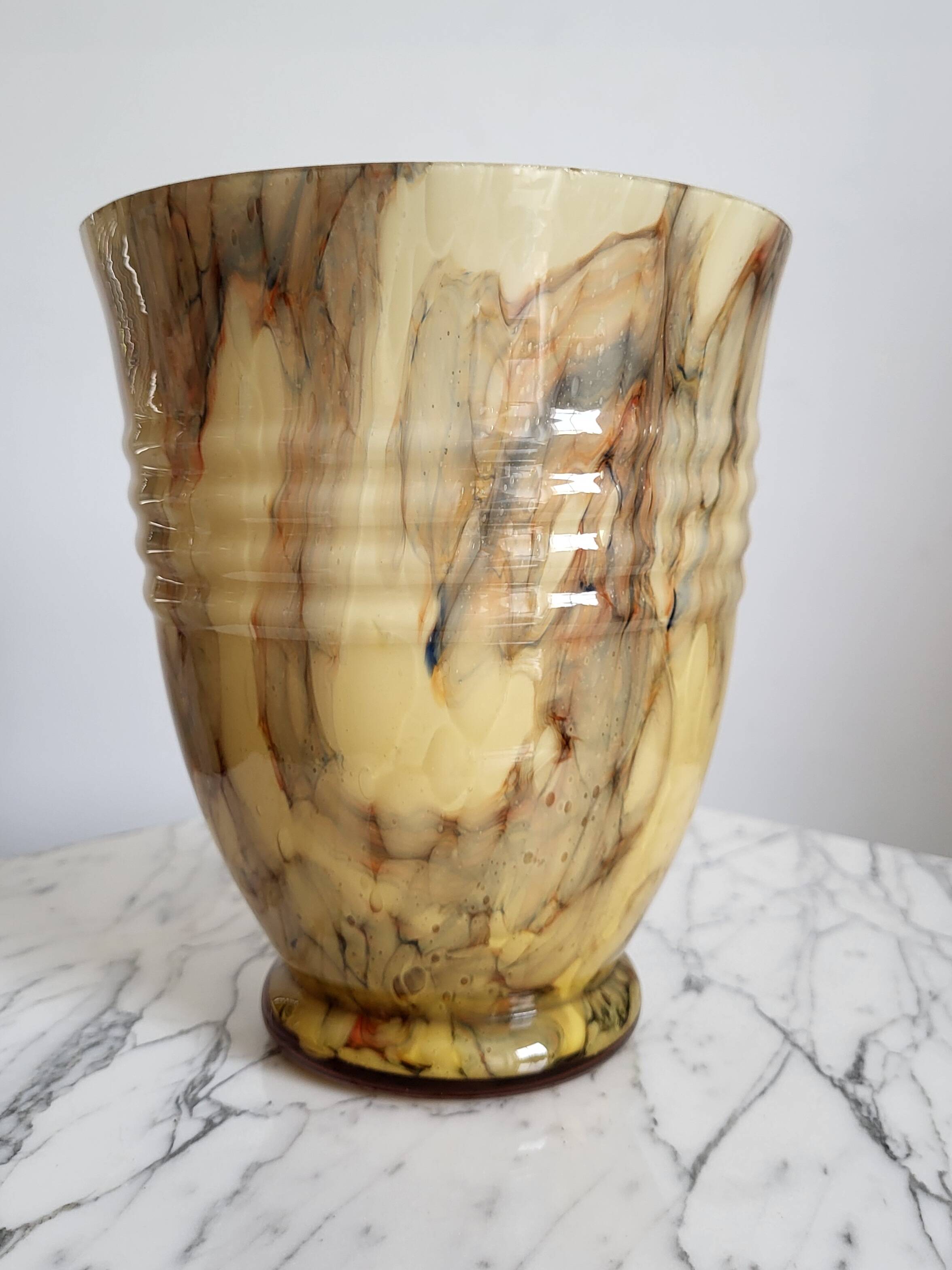 Vases en glaçure opaline Art déco, Verreries de Scailmont Henri Heemskerk Belgie