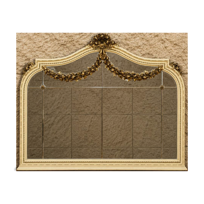 Grand miroir de style Louis XVI en bois laqué et bois doré vers 1900