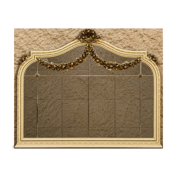 Grand miroir de style Louis XVI en bois laqué et bois doré vers 1900