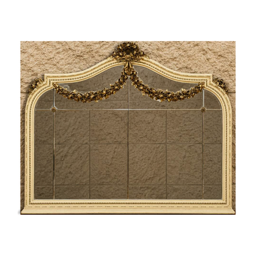 Large Louis XVI style mirror in lacquered wood and gilded wood from around 1900.