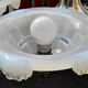 Opalescent chandelier in chrome metal