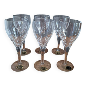 6 verres à vin en cristal - lorraine