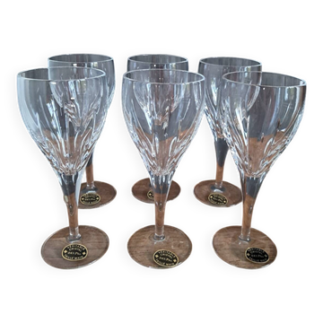 6 verres à vin en cristal de Lorraine