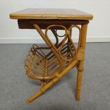 Bamboo and rattan bedside table from the 60s/70s