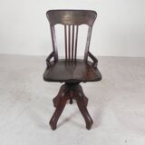 Oak desk chair, studio chair, height adjustable, 1930s