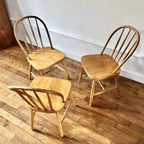 Set of 3 Scandinavian Windsor-style chairs