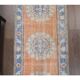Vintage Turkish Oushak handmade wool runner 81x318