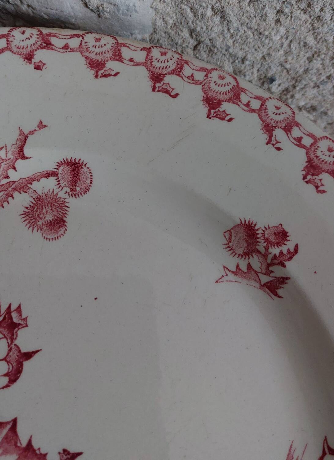 Gien opaque porcelain dish, Chardons service