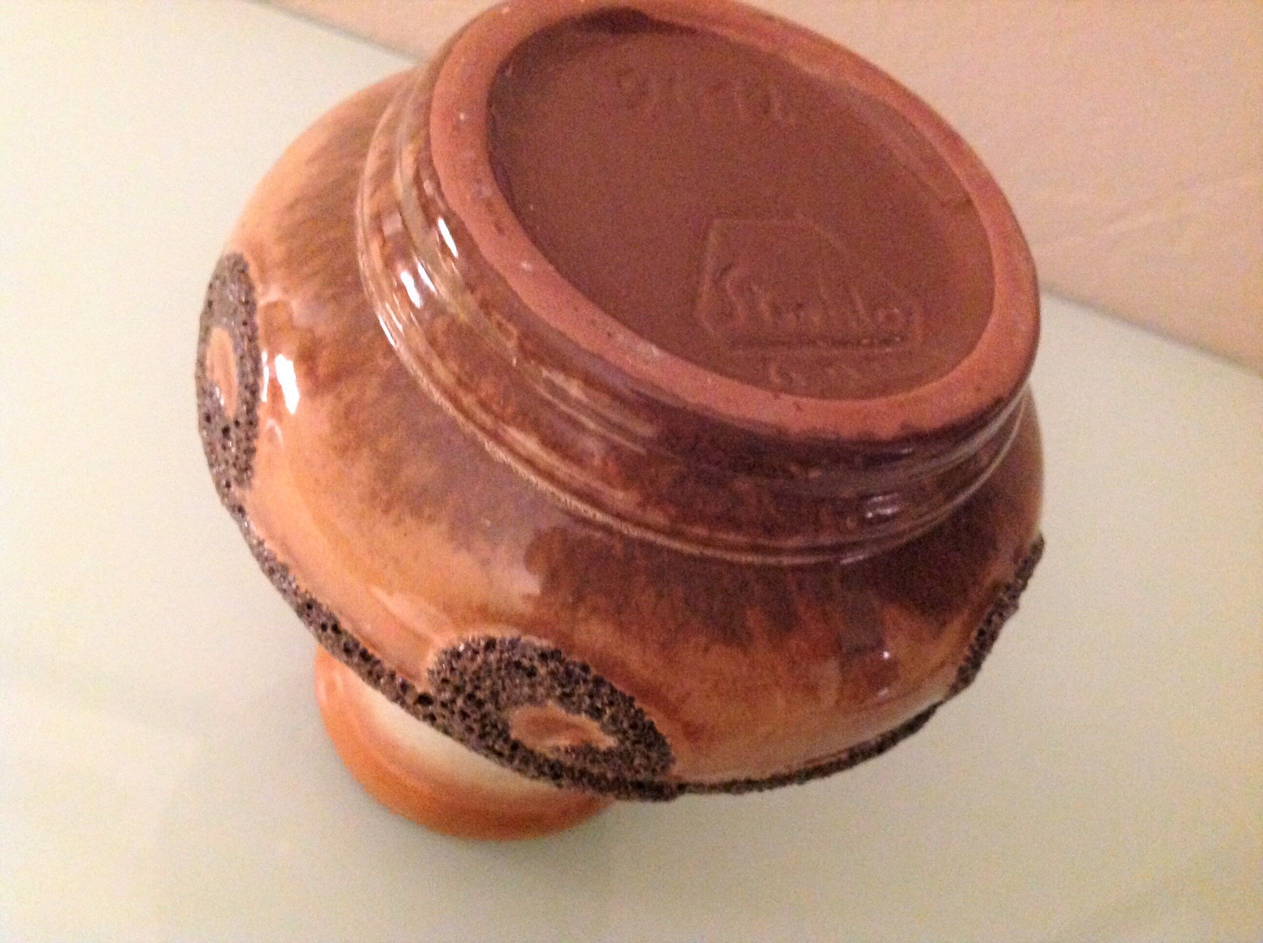 Fat Lava beige ceramic vase by Strehla West Germany vintage 60s-70s