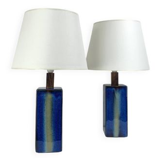Paire de Lampes à poser en céramique Einar Johansen, Soholm, Danemark, 1960