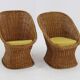 1960s Pair of Rattan Lounge Chairs , Italy