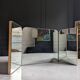 Mid-century tabletop triptych dressing mirror