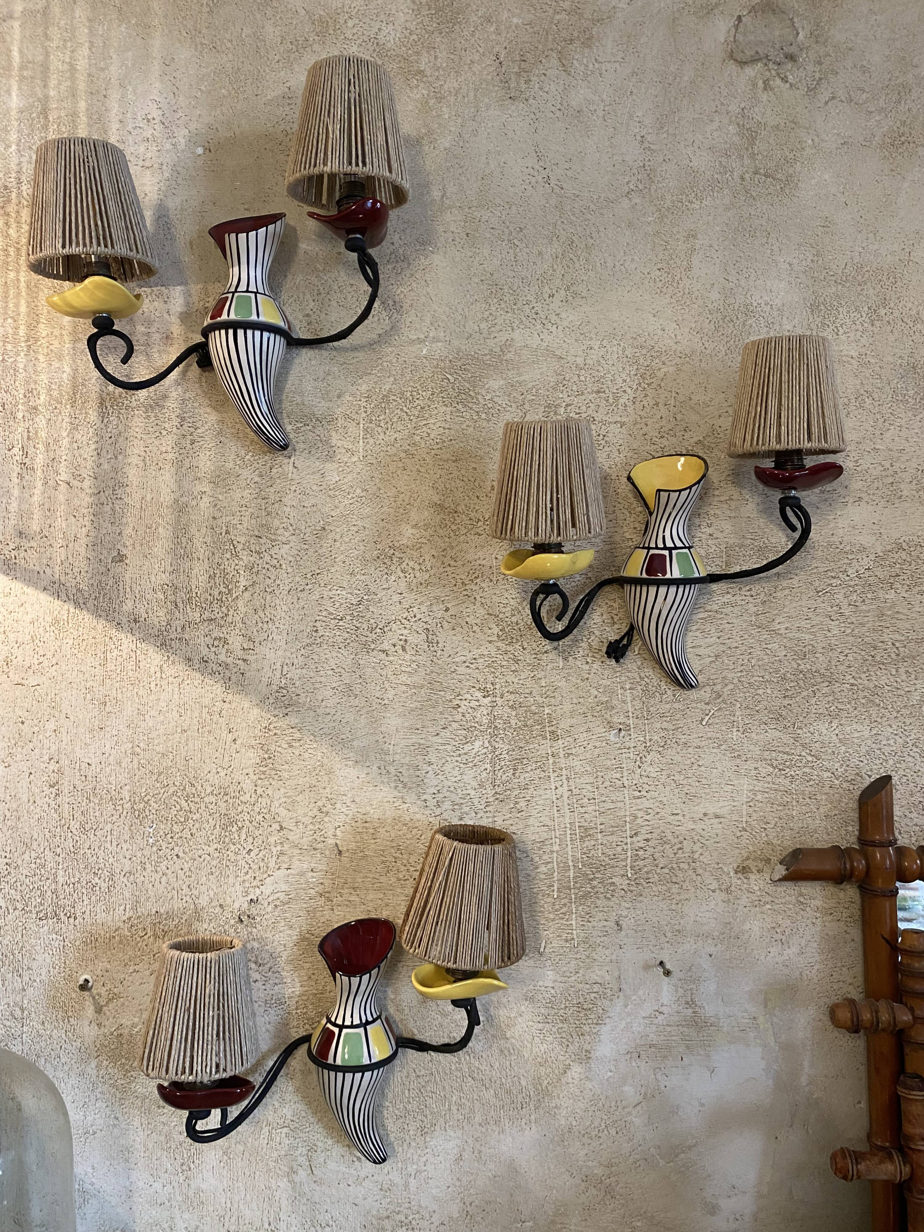 Vintage ceramic wall lights
