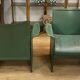 Pair of green leather armchairs from the 70s
