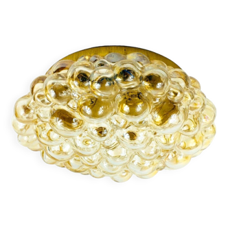 Large Amber Bubble Glass Ceiling Light by Helena Tynell for Limburg, Germany, 1960s