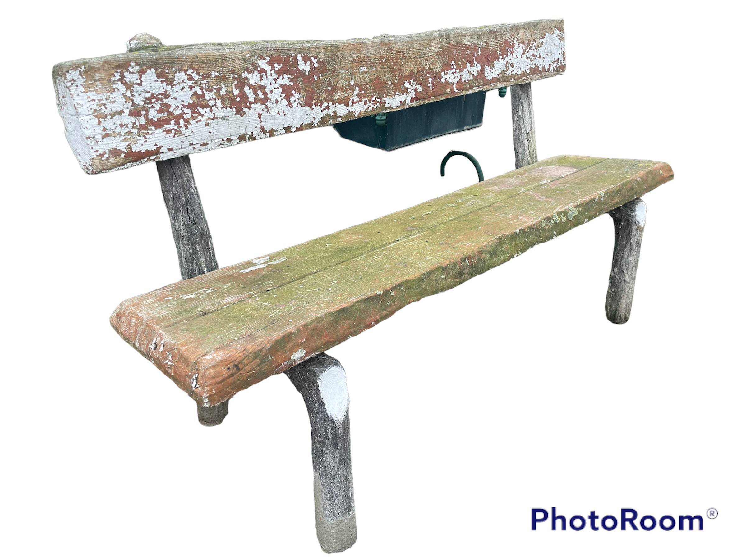Concrete garden bench