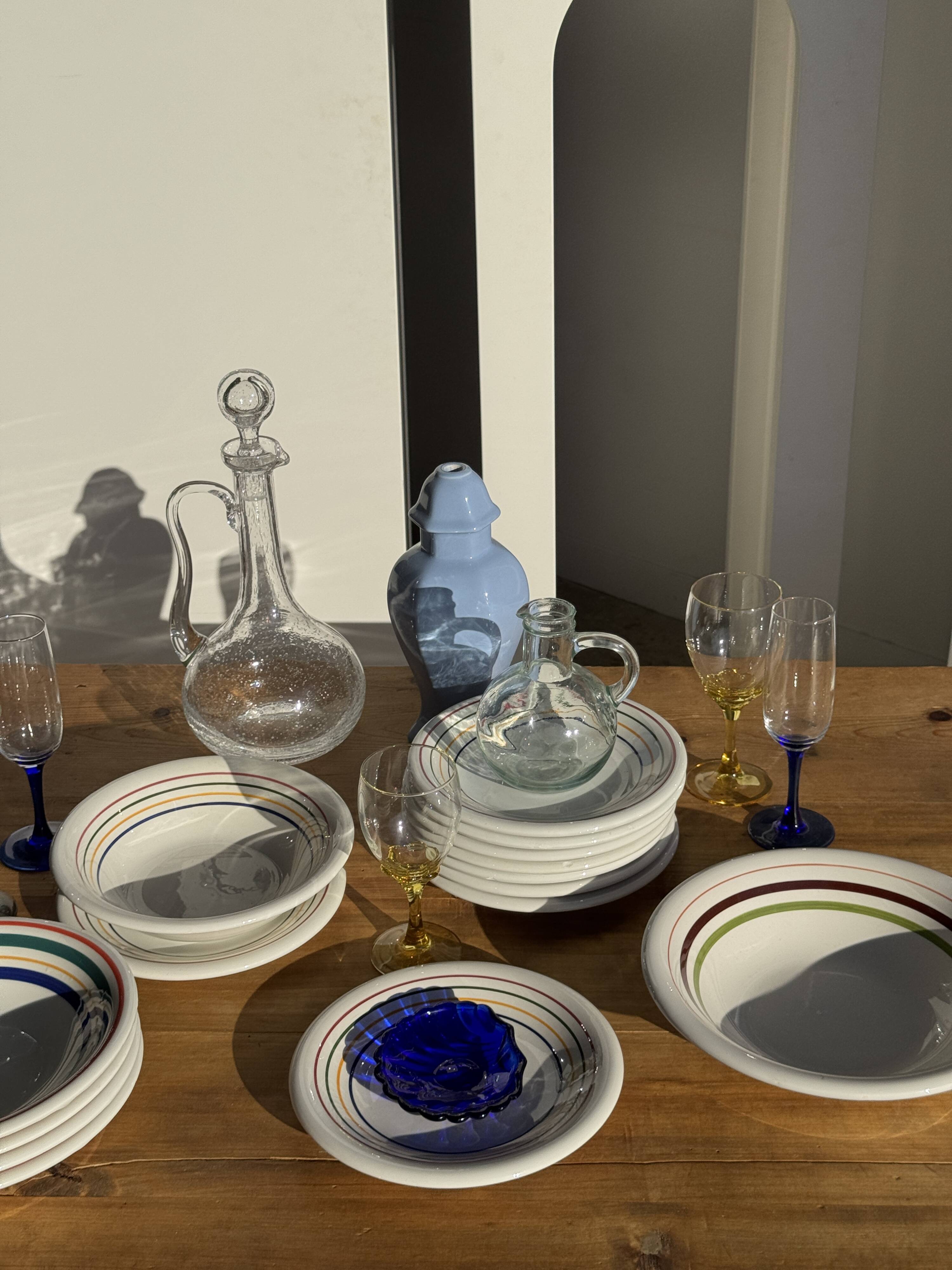 Coupelle coquille en verre bleu D10