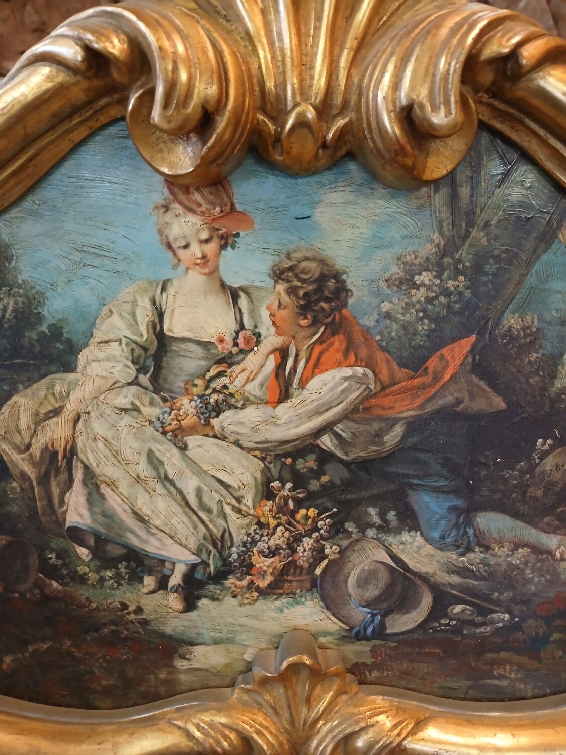 Antique trumeau mirror