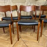 6 Scandinavian Chairs Model No. 71 by Niels Otto Moller