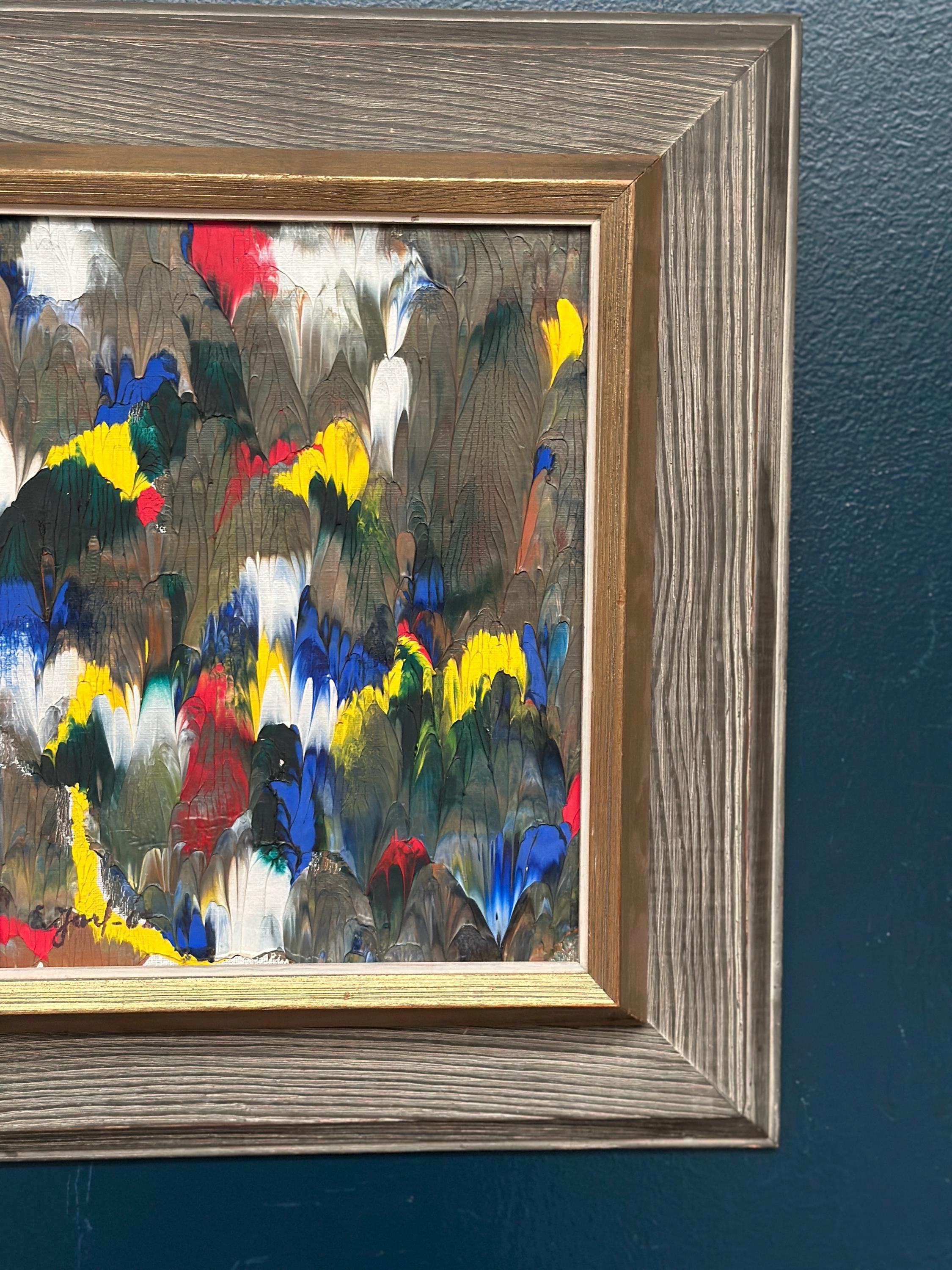Original Swedish Oil on Panel – “Komposition” by E. Jarl – Dated 1962