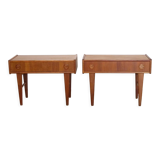 Pair of scandinavian teak bedside tables