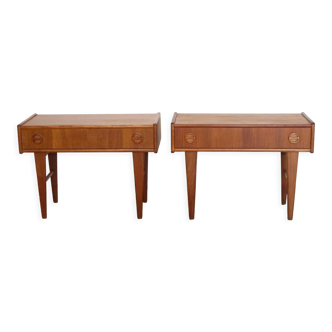 Pair of scandinavian teak bedside tables