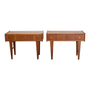 Pair of scandinavian teak bedside tables