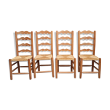 Série de 4 chaises anciennes paillées