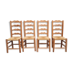 Series of 4 antique mulched chairs