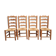 Series of 4 antique mulched chairs