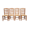 Série de 4 chaises anciennes paillées