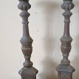 Pair of wooden candlesticks from Italy, late 18th century