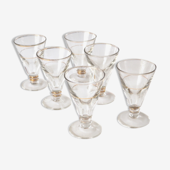 Series of 6 antique bistro glasses