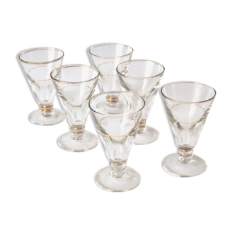 Series of 6 antique bistro glasses