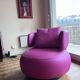 Armchair Curl leather heater fuschia Roche Bobois swivel