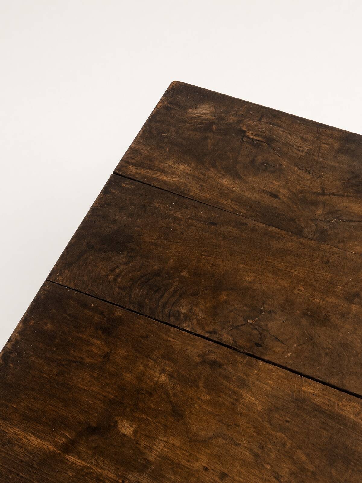 Narrow old wooden farmhouse table